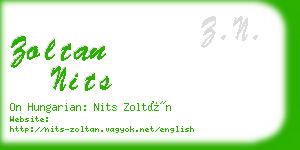 zoltan nits business card